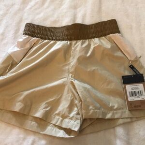 Women's Tan Shorts with Brown Waistband